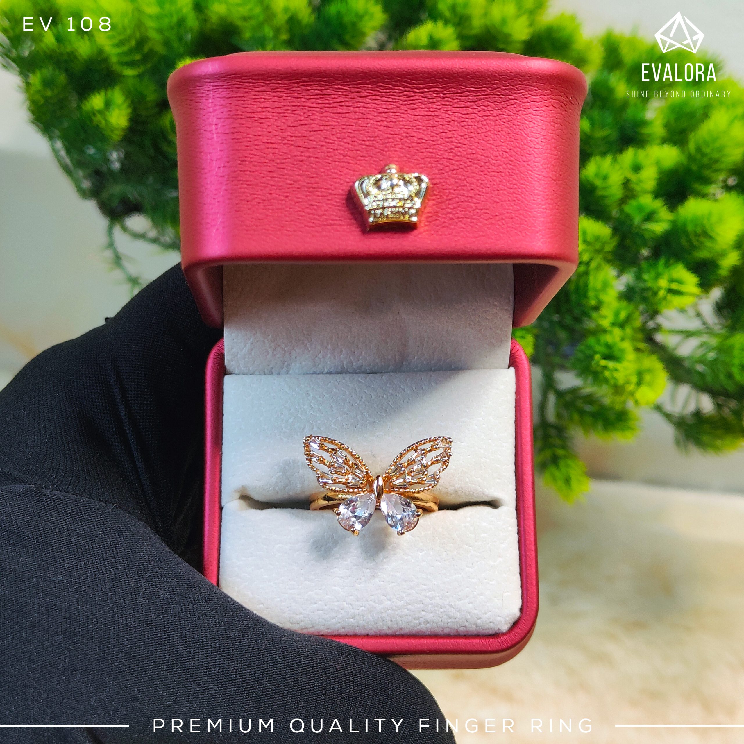8 Red Butterfly Ring - Image 1